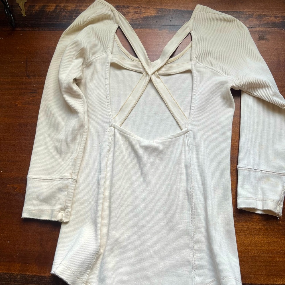 Free People Cut Out Back Shirt